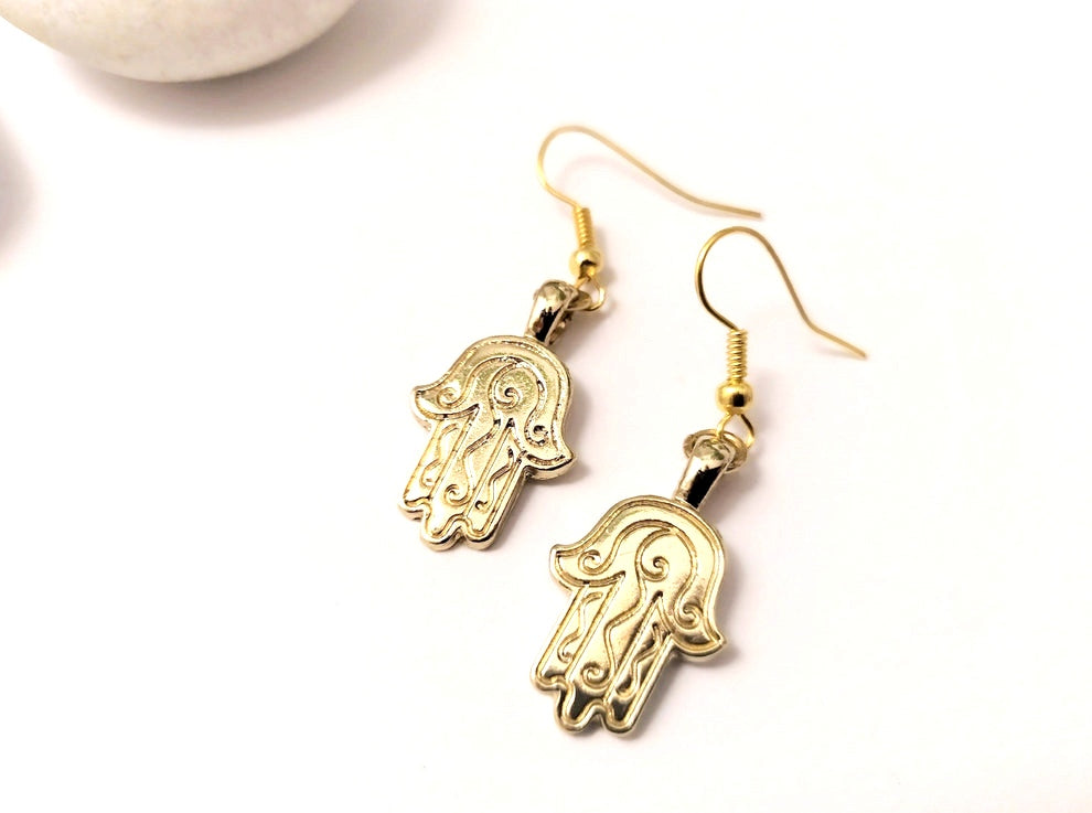 PENDIENTES MANO DE FATIMA DORADA