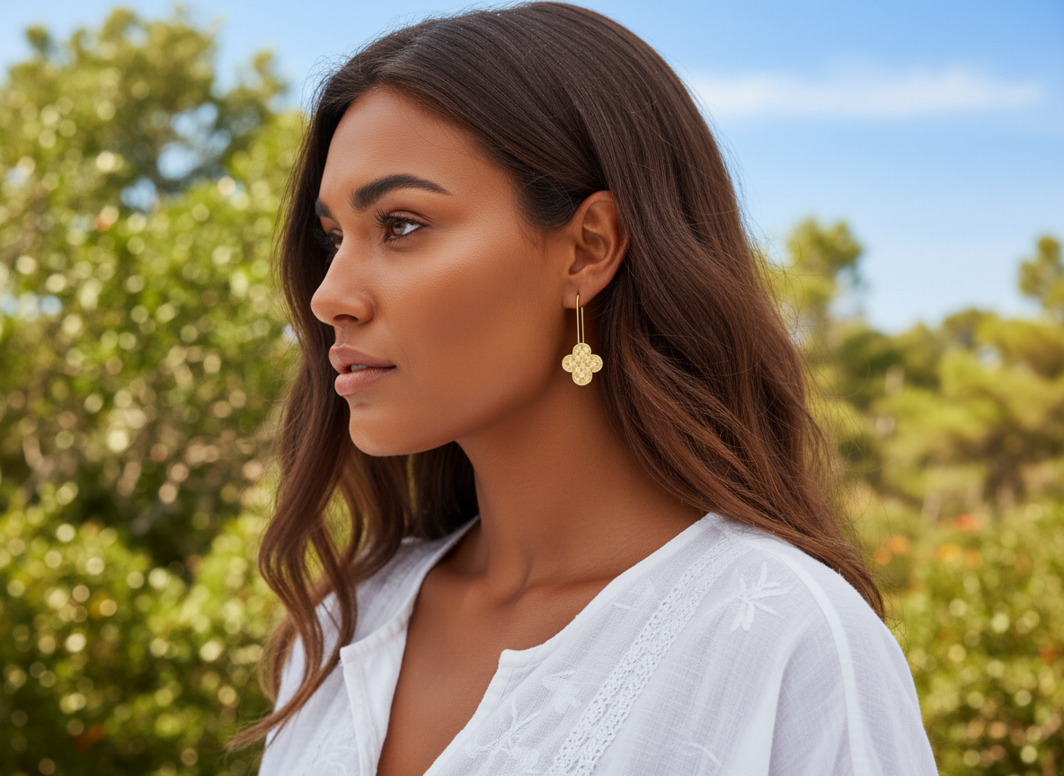 Pendientes dorados con trenzado