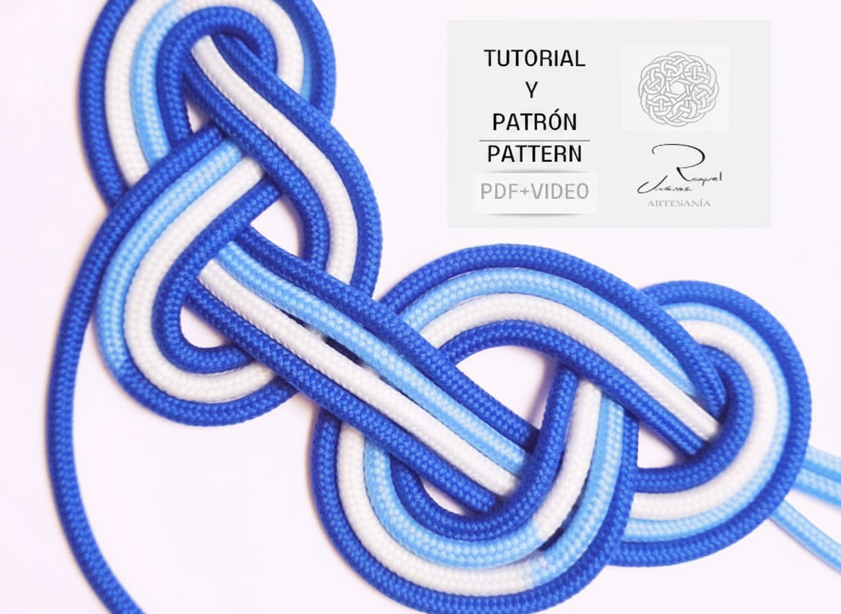 Tutorial and printable pattern for making a nautical knot macramé necklace