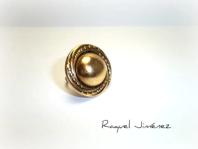 Anillo dorado envejecido ajustable para mujer