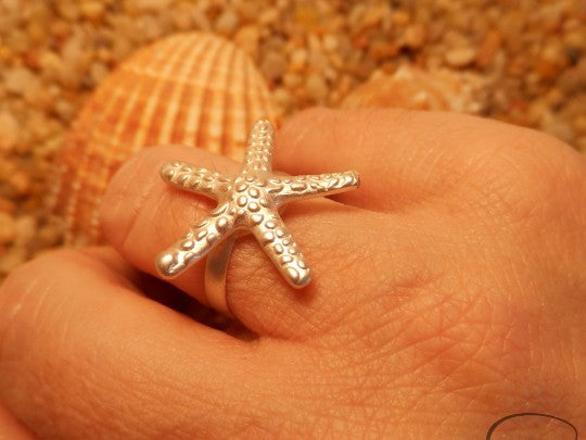 anillo ajustable estrella de mar
