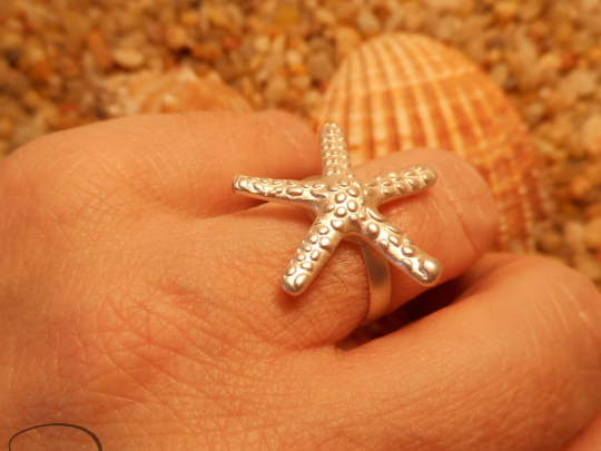 anillo ajustable estrella de mar