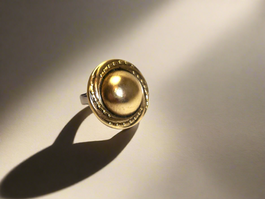 Anillo dorado envejecido ajustable para mujer