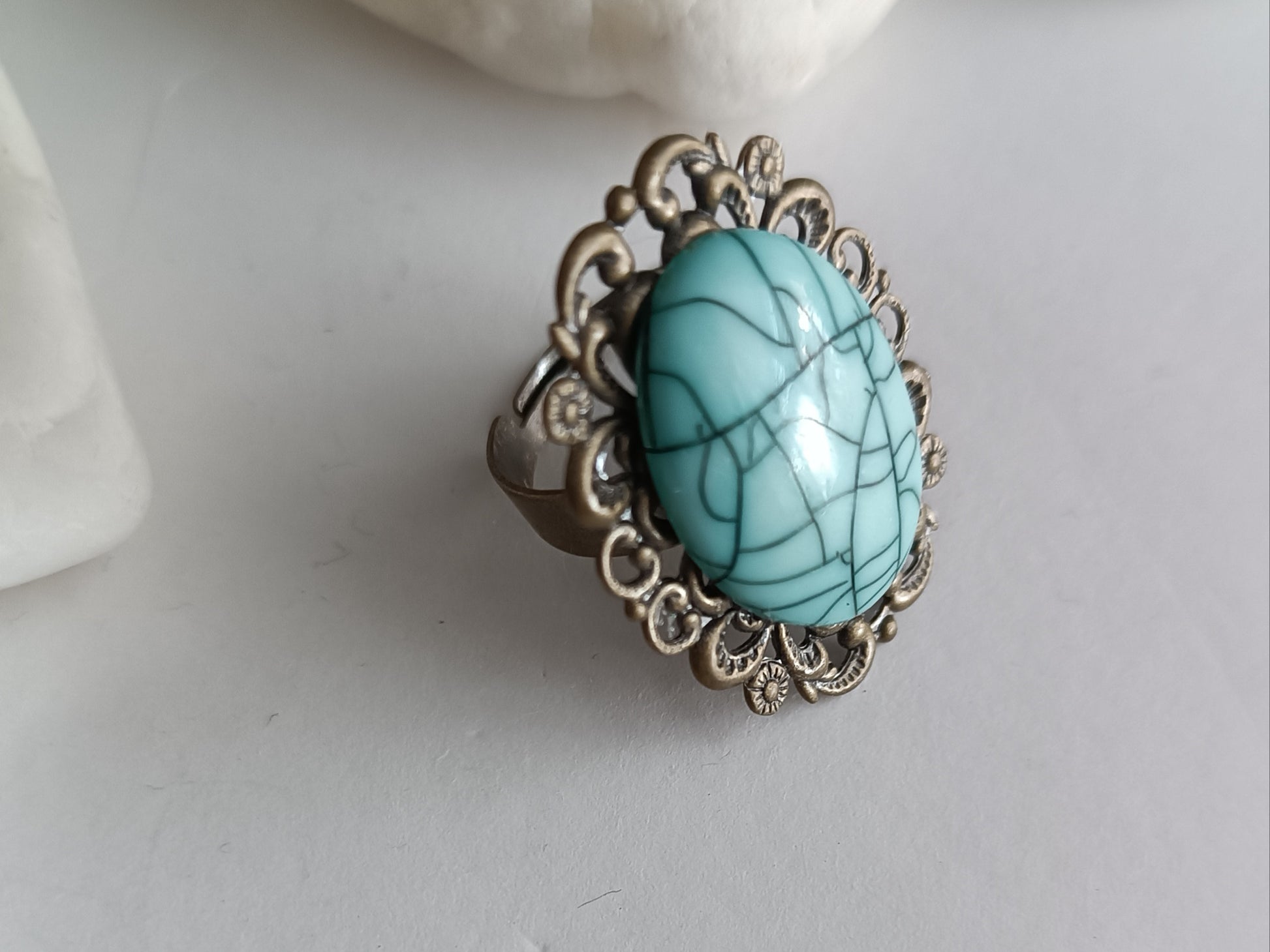 anillo ajustable turquesa