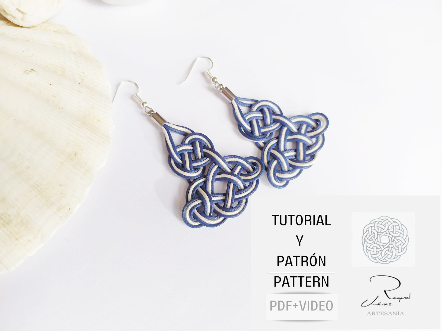 Tutorial y patrón para hacer pendientes de macramé