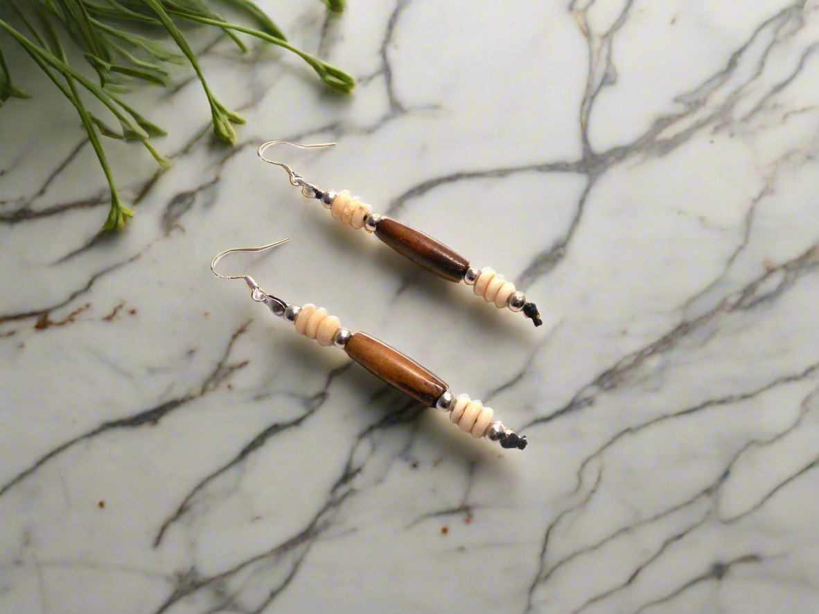 pendientes de asta y plata