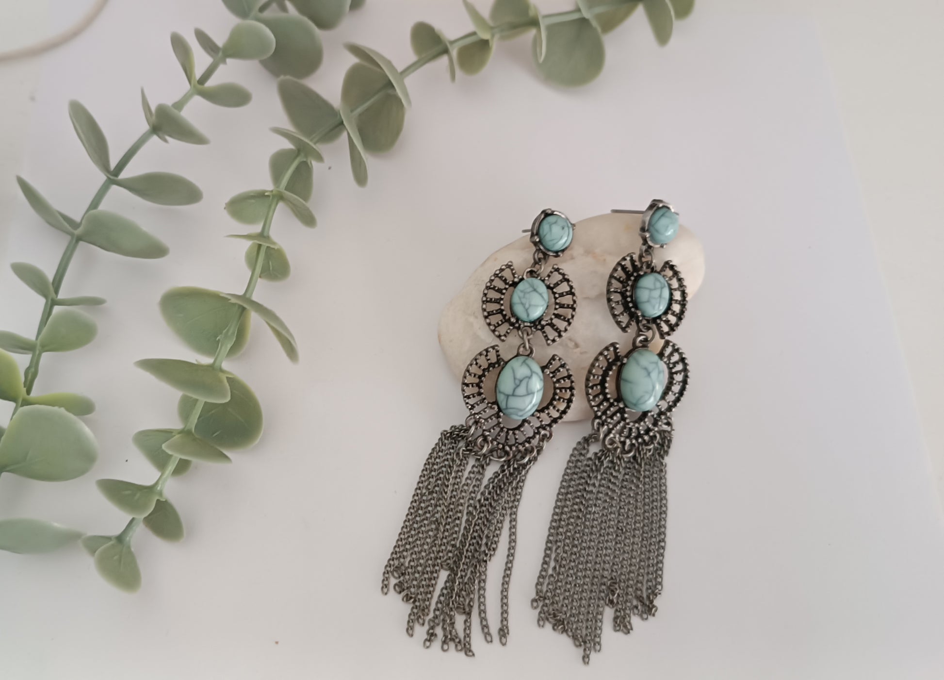 pendientes vintage con turquesas
