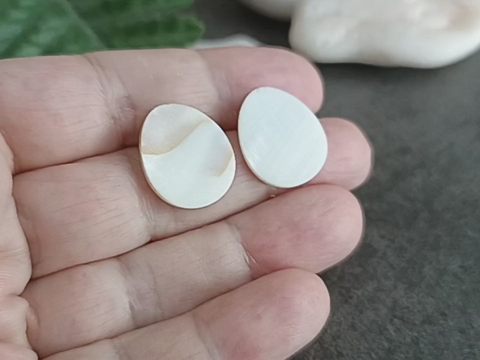 pendientes botón de nácar