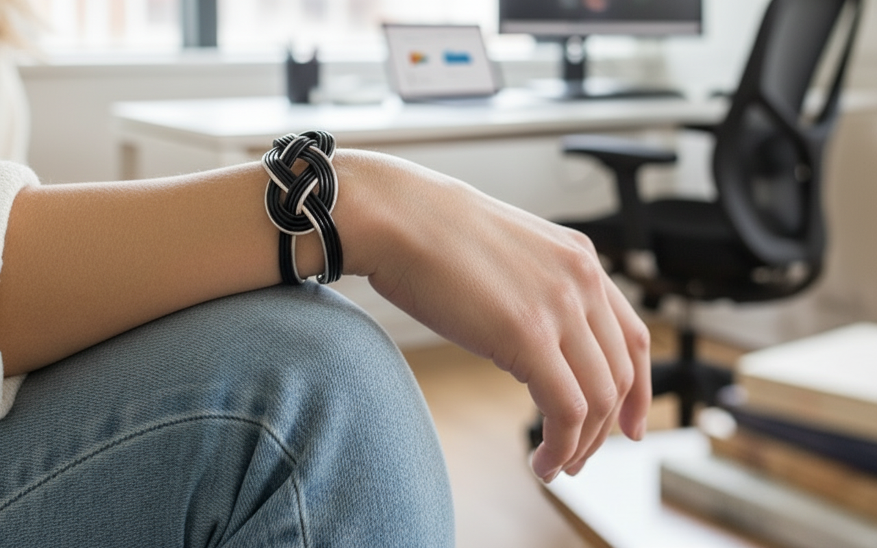 Pulsera unisex de cuero con nudo infinito