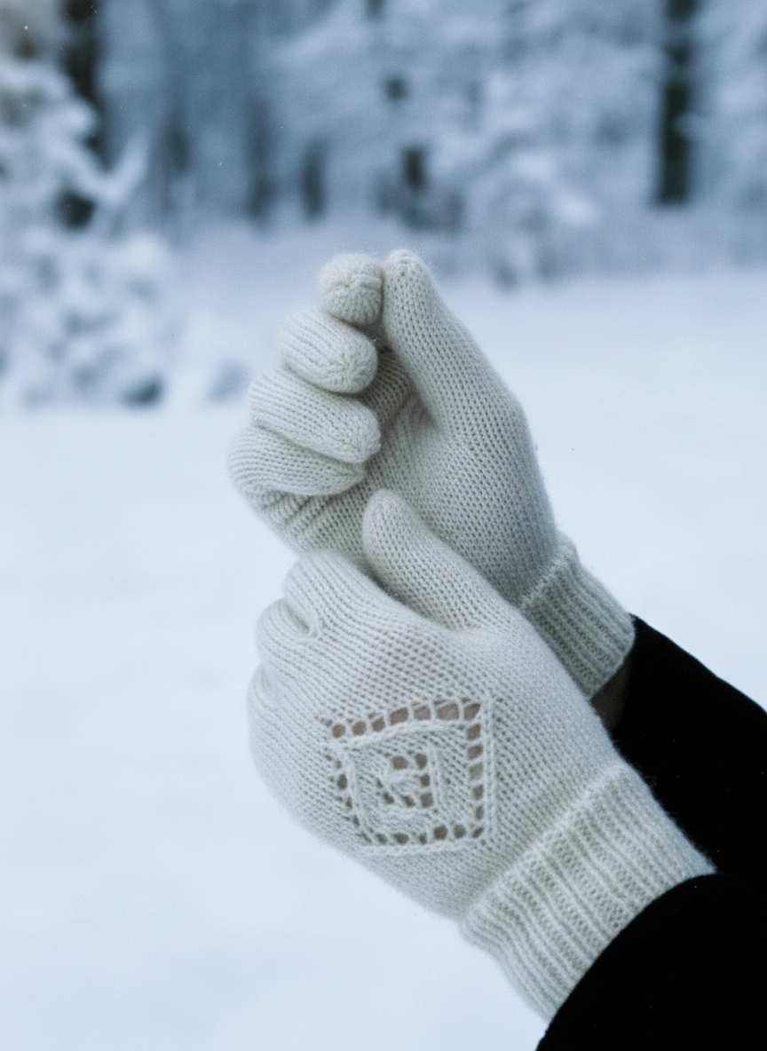 Modèle avec instructions pour tricoter des gants de laine sans couture