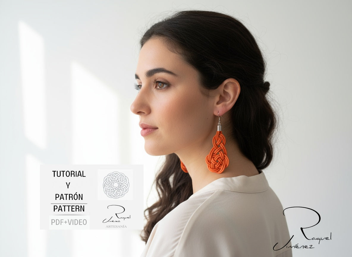 Tutorial to make macramé earrings with pattern