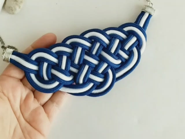 tutorial para hacer collar con nuco marinero de macramé. Raquel Jiménez Artesanía