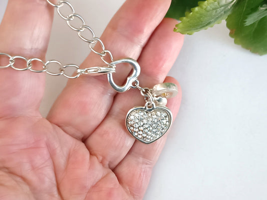 pulsera con corazón de strass