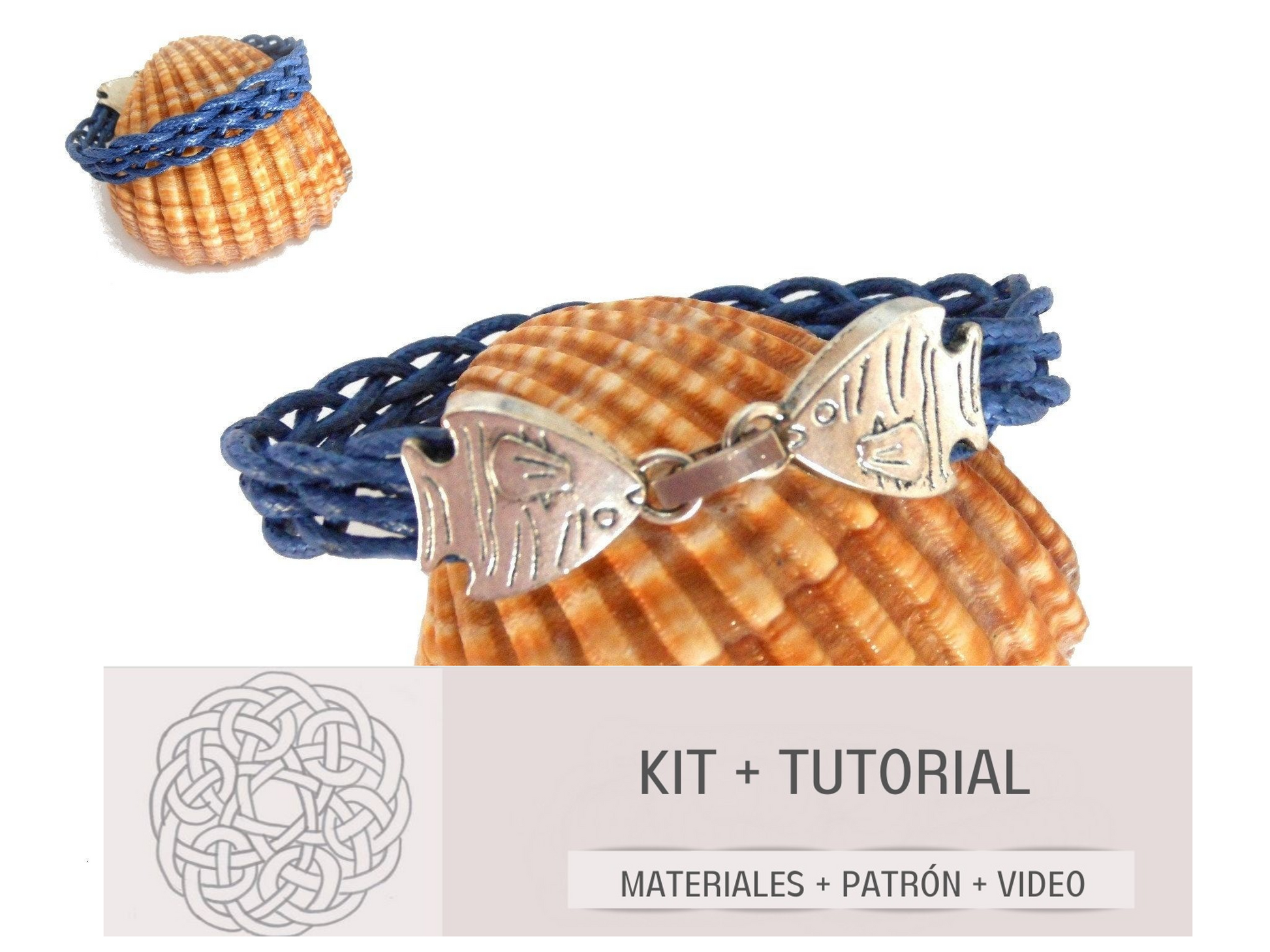 KIt con materiales y tutorial para hacer pulsera trenzada estilo marinero
