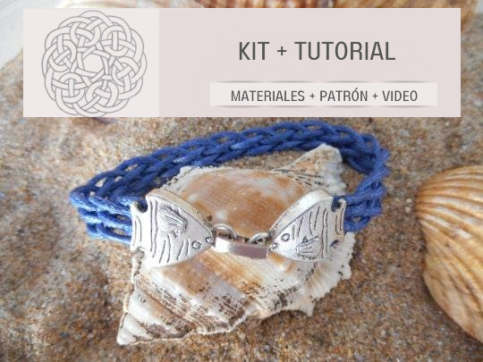KIt con materiales y tutorial para hacer pulsera trenzada estilo marinero