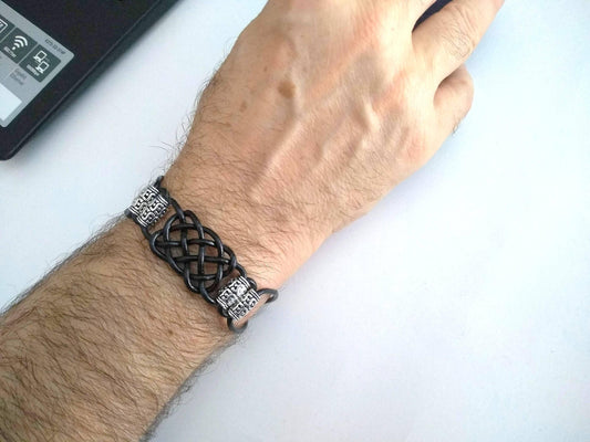 Pulsera de cuero trenzado para hombre y mujer