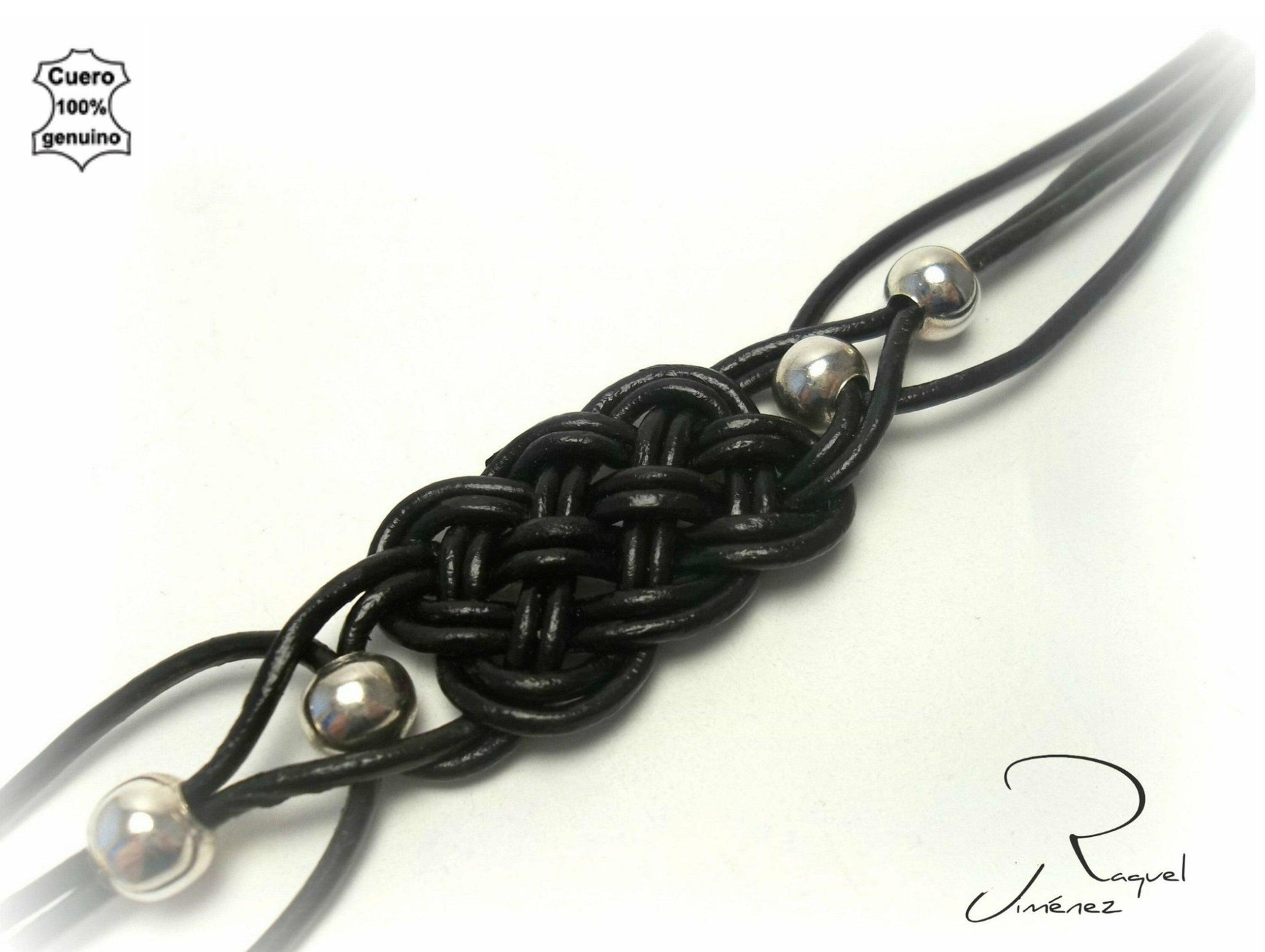 Pulsera de cuero trenzado para hombre o mujer