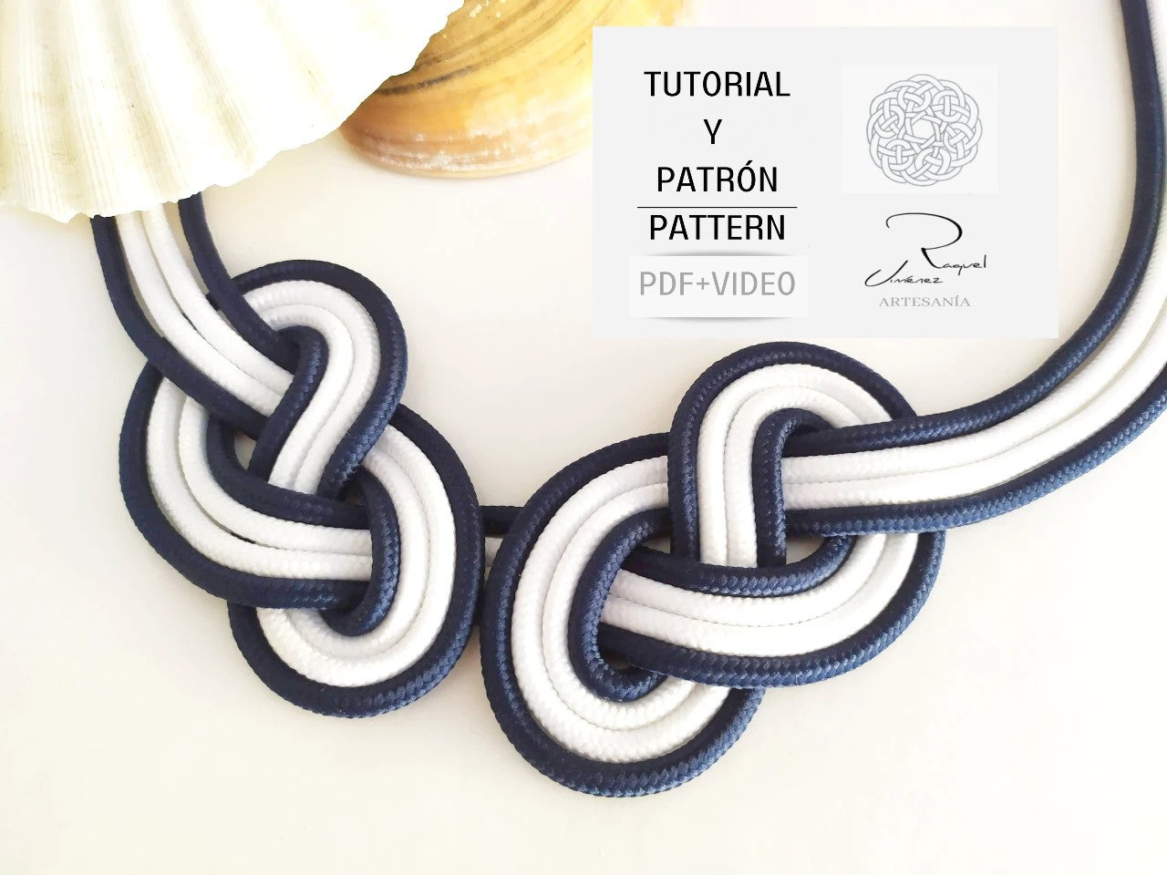 Tutorial y patrón collar de nudos. pdf y video .Raquel Jiménez Artesanía