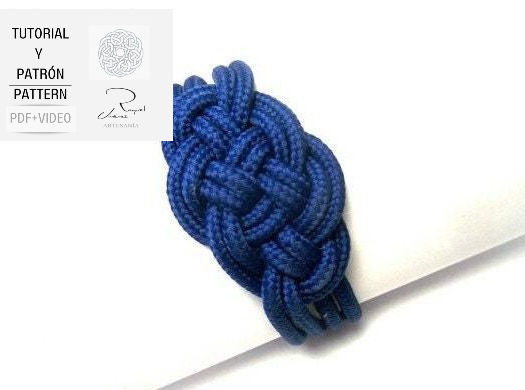 Tutorial y patron para hacer cuatro pulseras de macramé. Pdf y video. Raquel Jiménez Artesanía