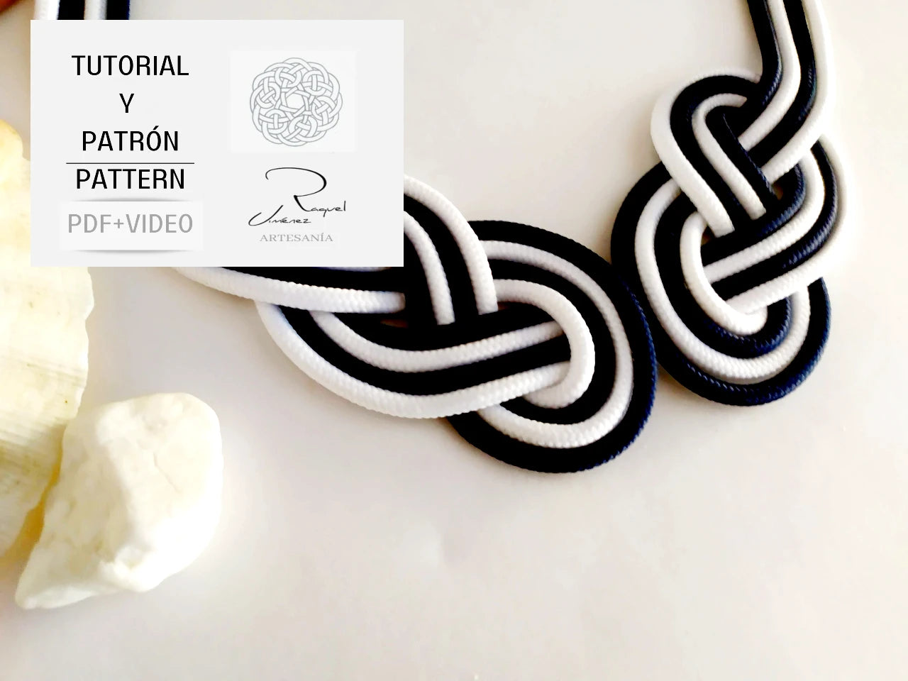 Tutorial y patrón collar de nudos. pdf y video .Raquel Jiménez Artesanía