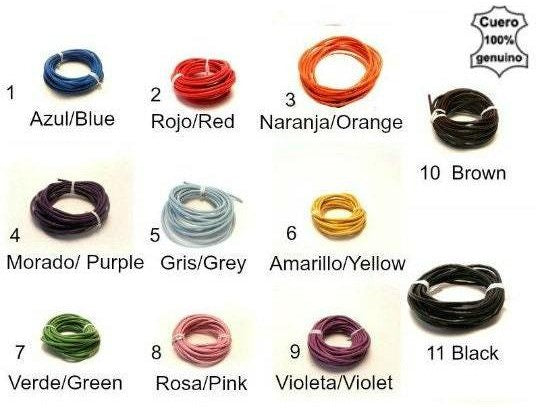 Collar de nudos en cuero de tres colores personalizables