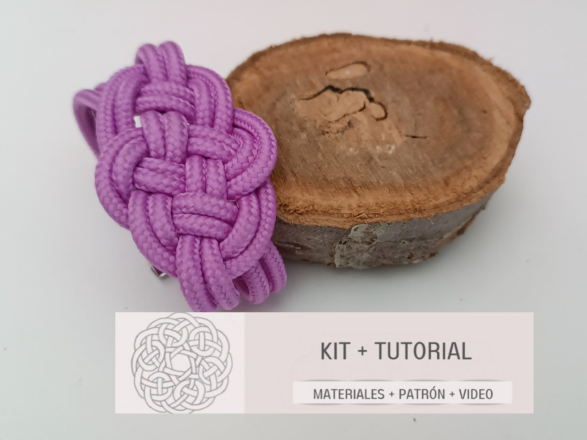 kit materiales y tutorial para pulsera color morado dia de la mujer