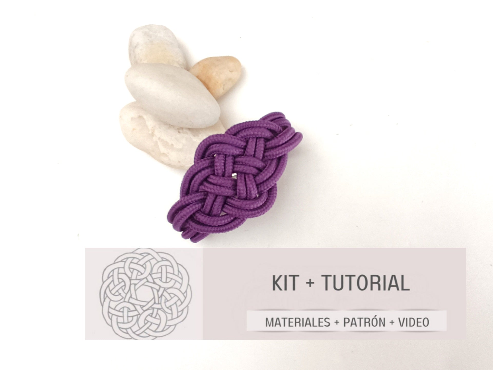 kit materiales y tutorial para pulsera color morado dia de la mujer