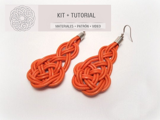 kit para hacer pendientes de cuero con nudo celta. Raquel Jiménez artesanía