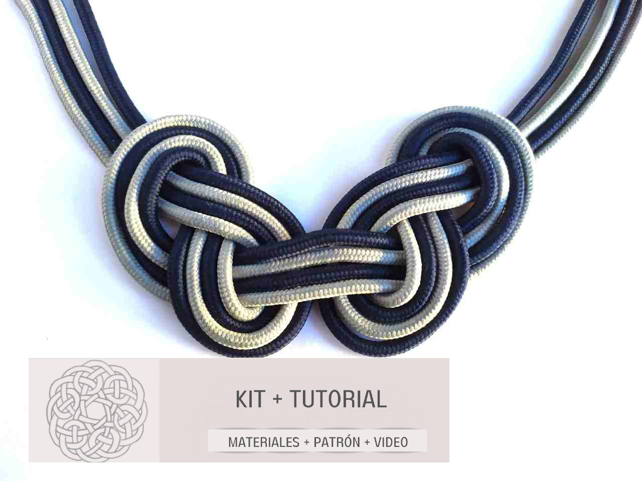 kit y tutorial collar de nudos de paracord, Raquel Jiménez Artesanía