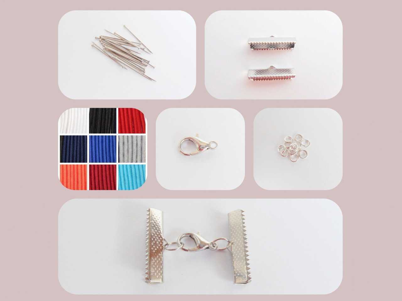 kit para hacer collar de nudos estilo marinero en colores azul y blanco . Raquel Jiménez Artesanía