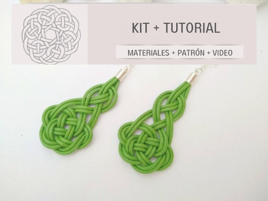 kit para hacer pendientes de cuero con nudo celta. Raquel Jiménez artesanía