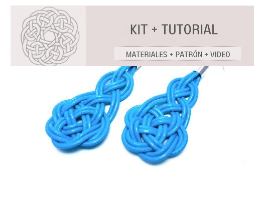 kit para hacer pendientes de cuero con nudo celta. Raquel Jiménez artesanía