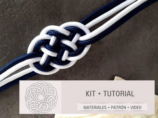 kit con tutorial materiales para hacer pulsera marinera de macramé. Raquel Jiménez Artesanía