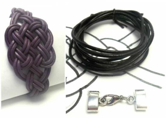 materiales par pulsera de cuero con nudo celta