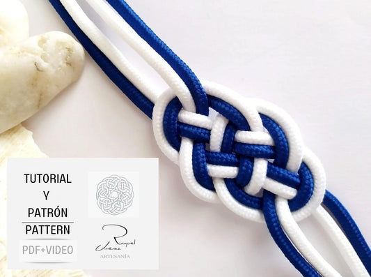 Patron y tutorial para hacer pulsera nudo marinero. Raquel Jiménez Artesanía