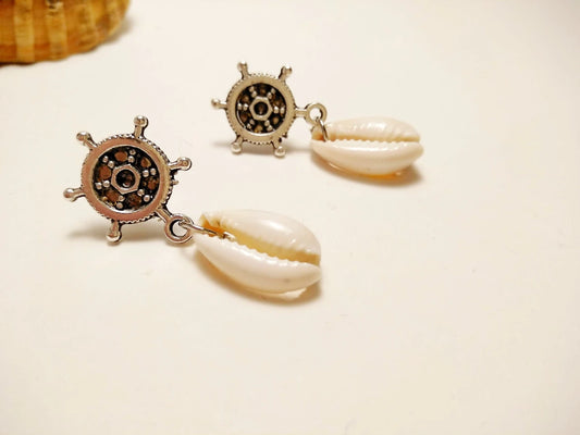pendientes boho caracola marina