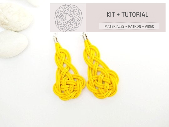 kit para hacer pendientes de cuero con nudo celta. Raquel Jiménez artesanía
