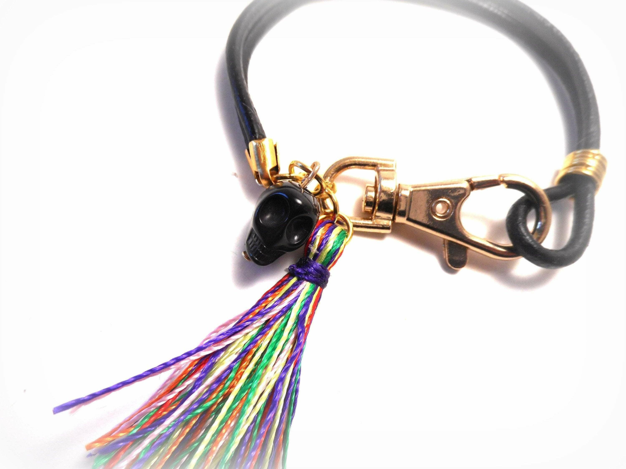 Pulsera calavera de cuero