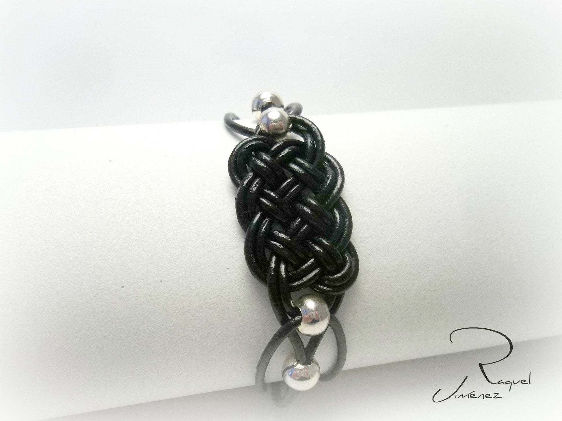 Pulsera de cuero trenzado unisex