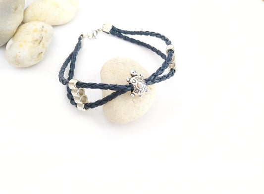 Pulsera de cuero  tortuga