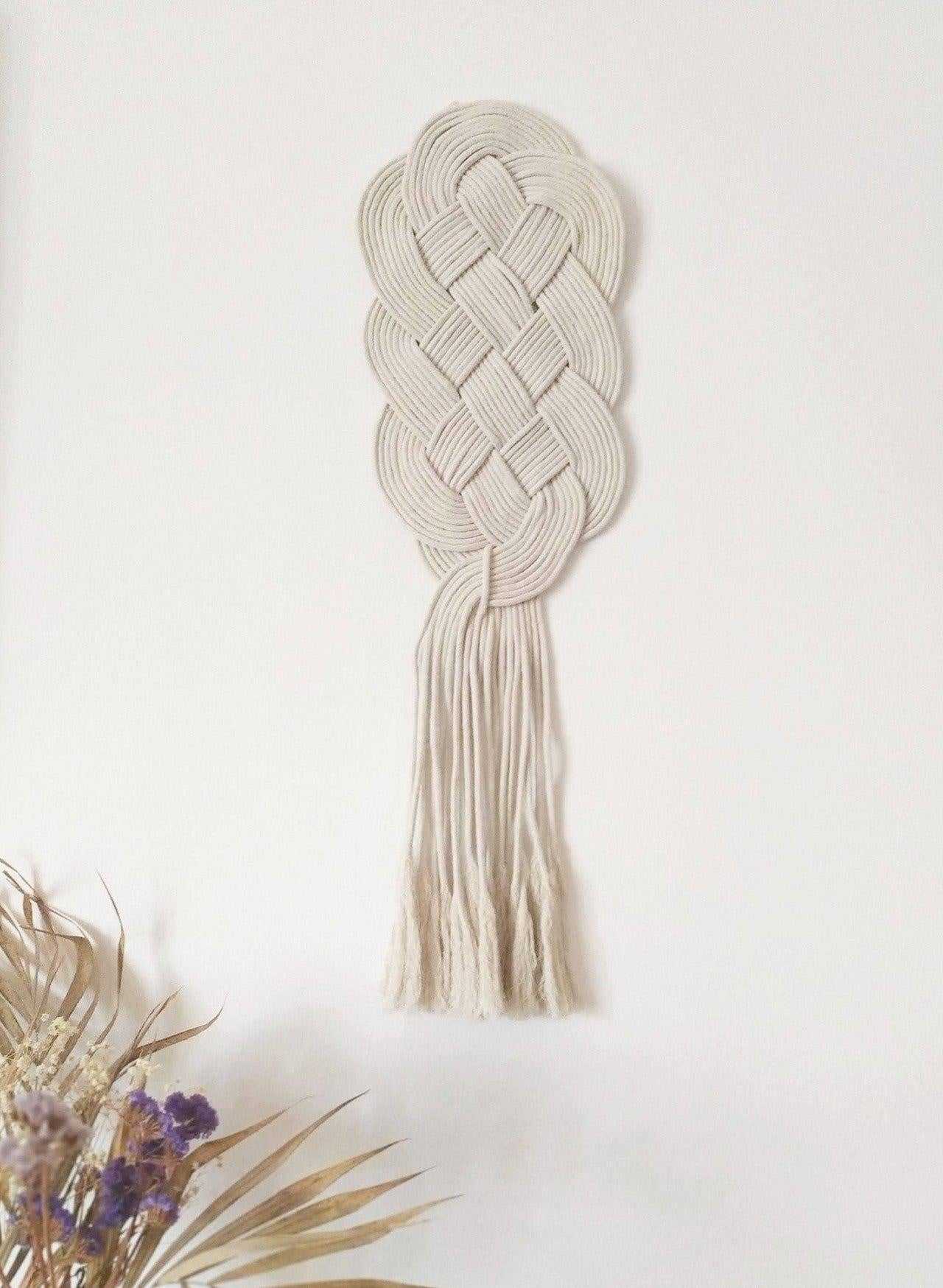 Tapiz nudos macramé para pared con nudo celta protector del hogar.