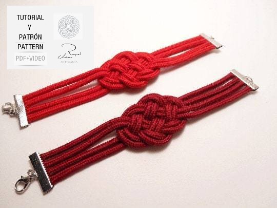 Tutorial y patron para hacer cuatro pulseras de macramé. Pdf y video. Raquel Jiménez Artesanía