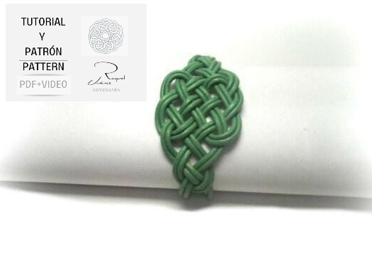 Tutorial y patron para hacer cuatro pulseras de macramé. Pdf y video. Raquel Jiménez Artesanía