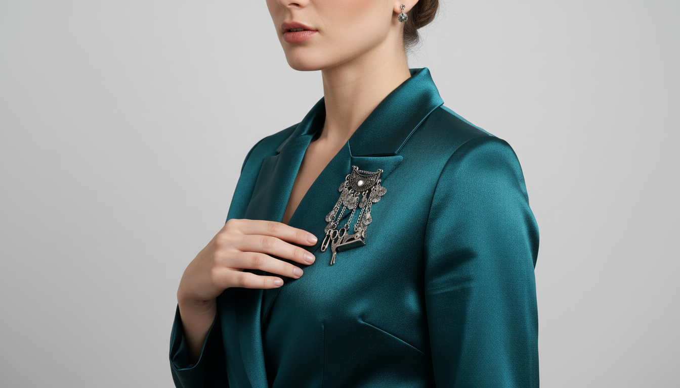 Broche de costurera chatelaine