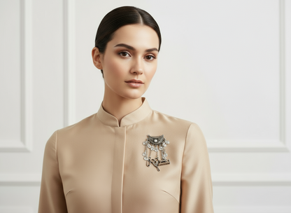 Broche de costurera chatelaine