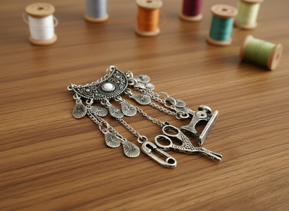 Broche de costurera chatelaine