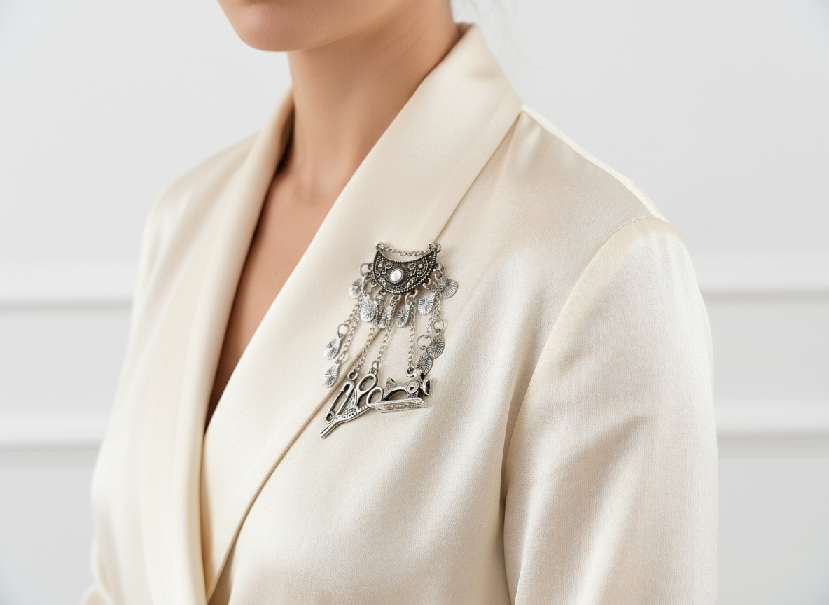 Broche de costurera chatelaine