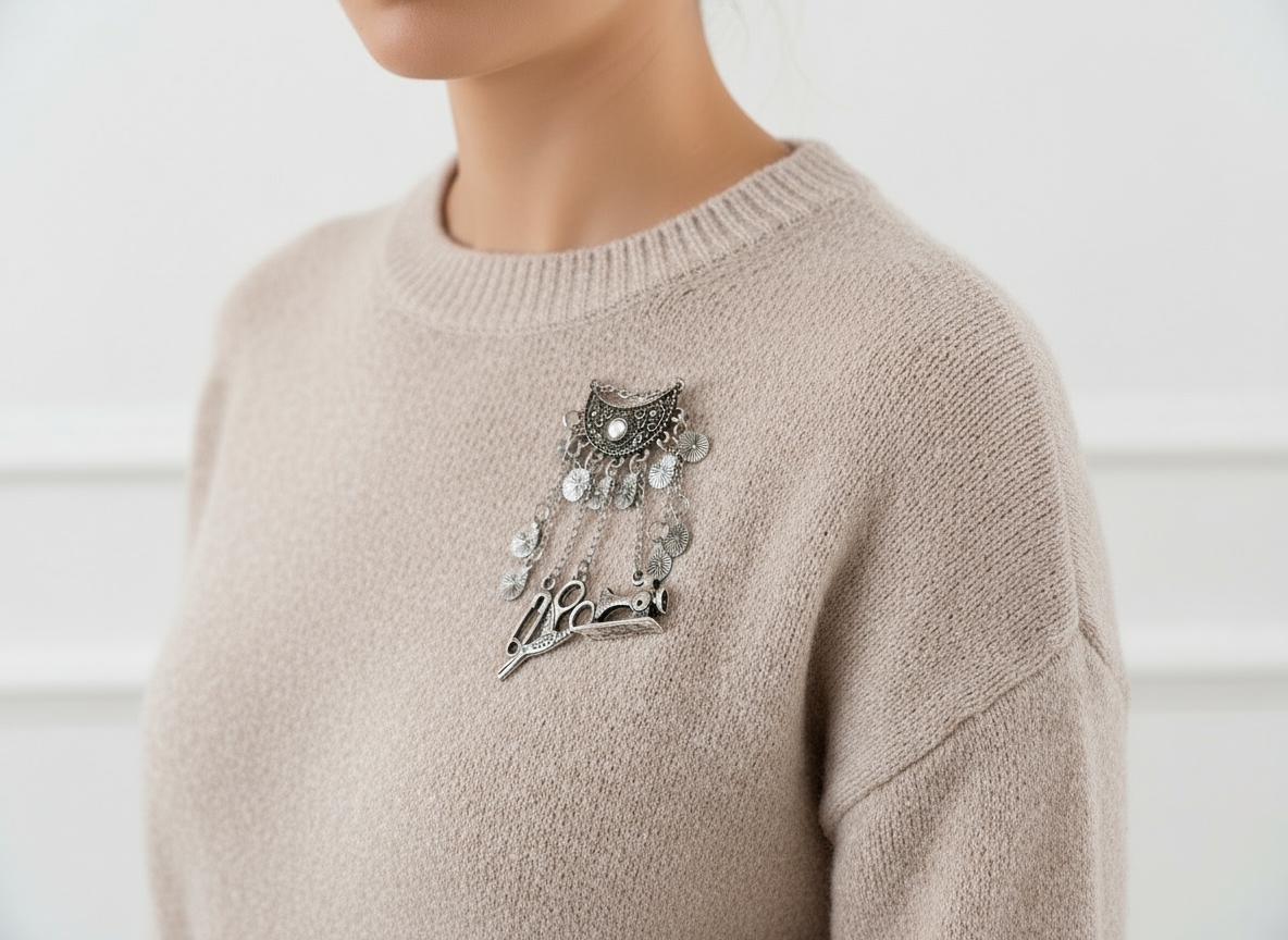 Broche de costurera chatelaine