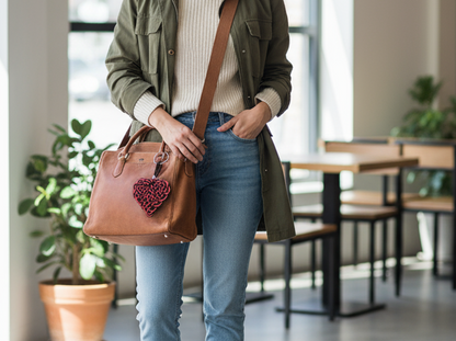 charm para bolso con forma de corazón