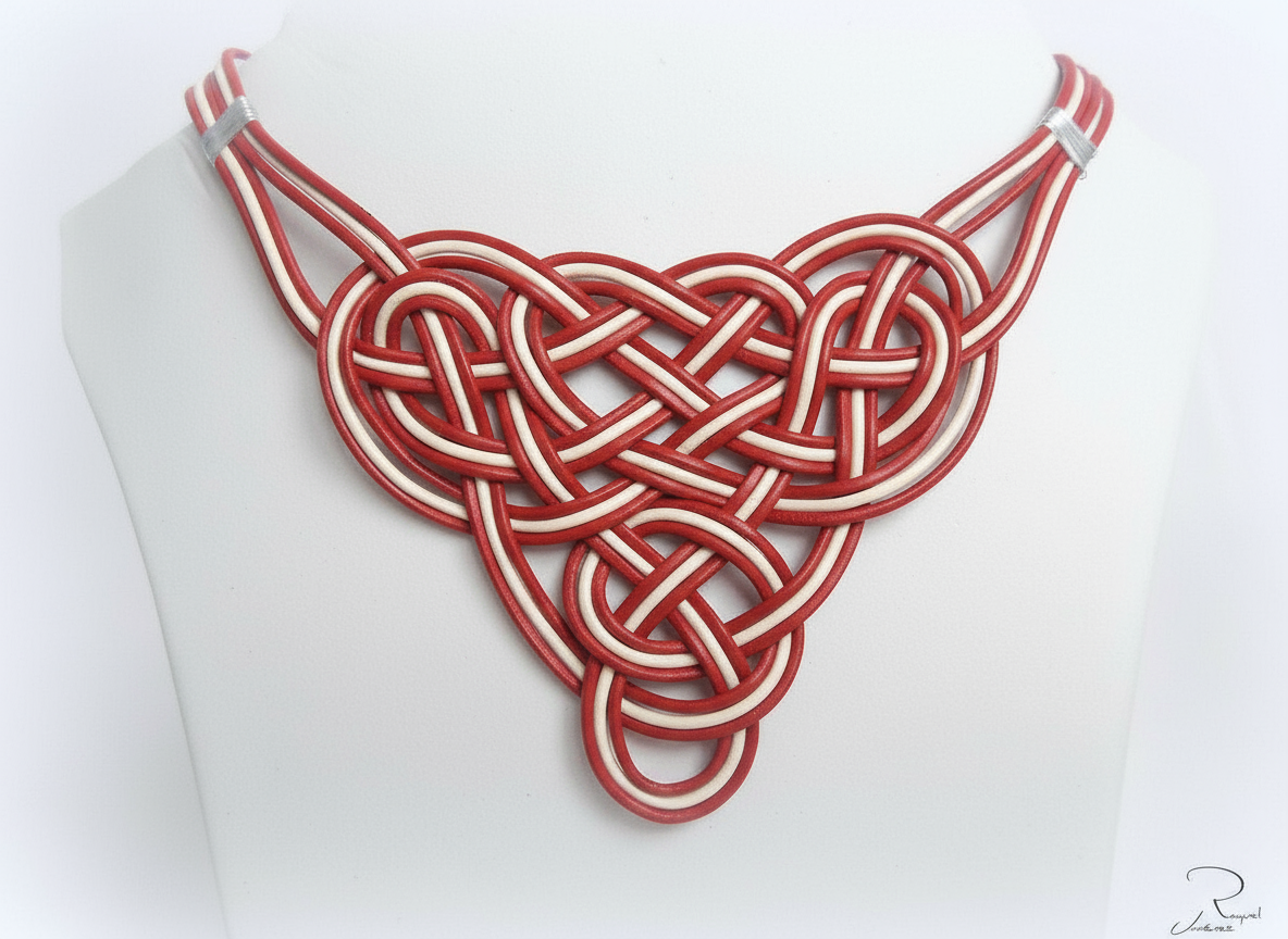 collar  de cuero con nudo celta 
